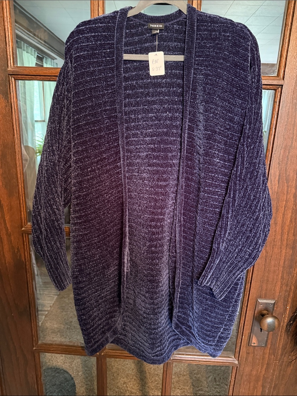 torrid Plush Open-Front Chenille Cardigan in Deep Purple